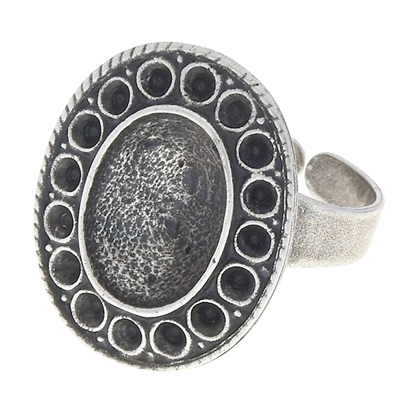 18pp, 14x10mm Oval adjustable ring base