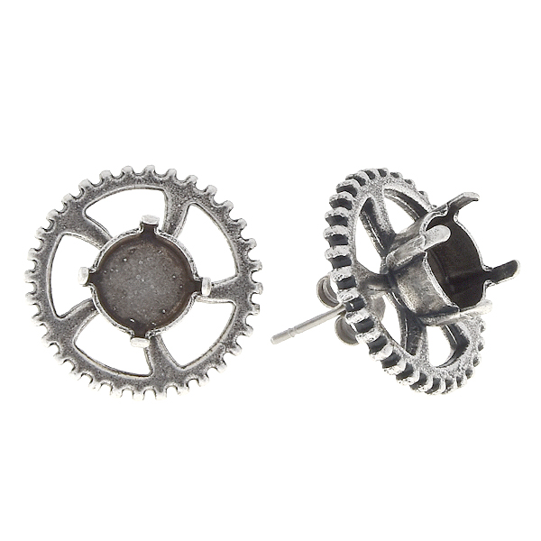 39ss Cogwheel stud earring base