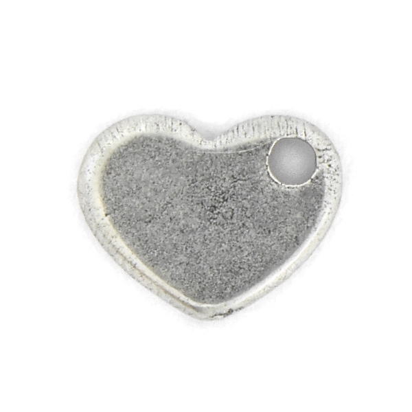 Heart charm with side hole 