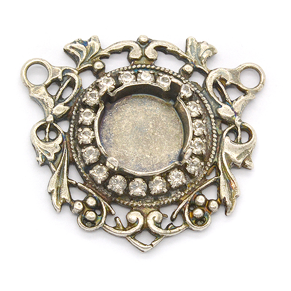 Rivoli 12mm Vintage Pendant base with rhinestones 