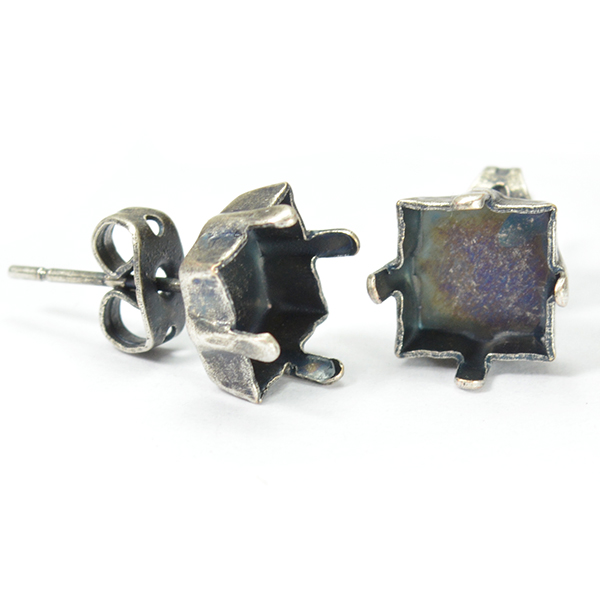 Square 8-8mm Stud earrings base 4428