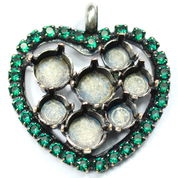 Heart pendant base with top loop 29ss and 39ss 