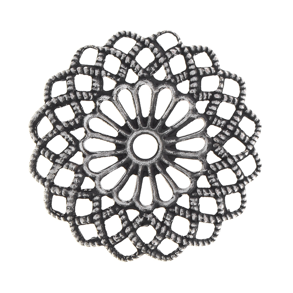 21mm Stamping metal filigree convex flower - 4 pcs pack