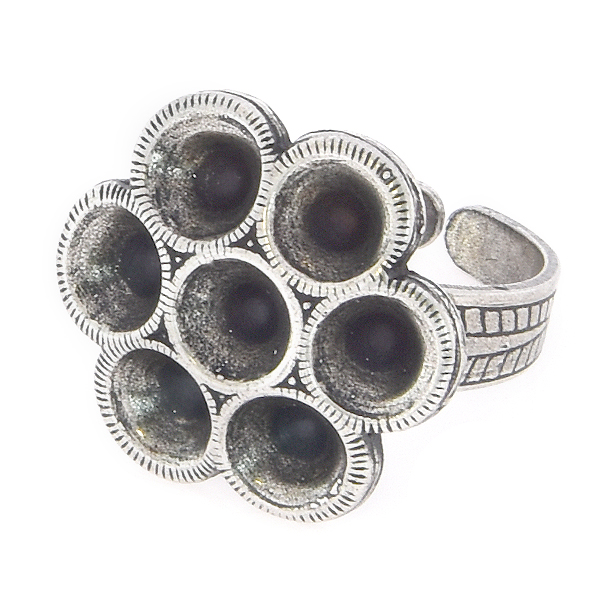 24ss Metal Flower adjustable ring base