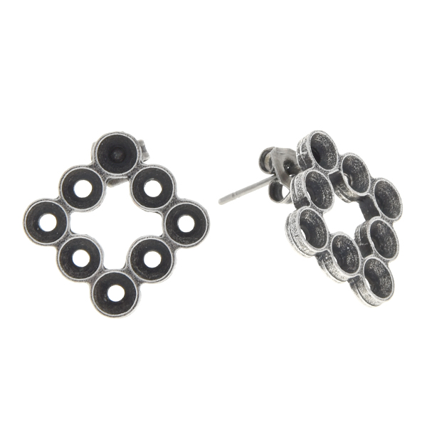 32pp Hollow rhombus stud earrings bases