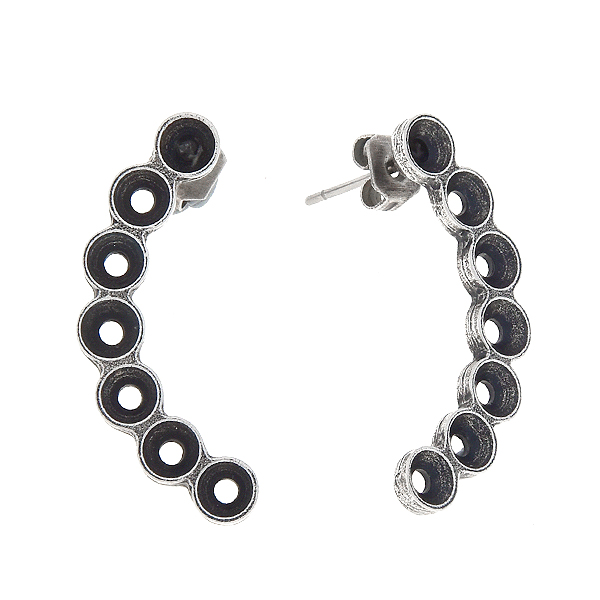 32pp Moon-shaped stud earring bases