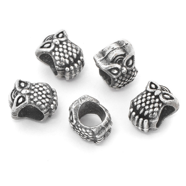 11x8mm Handmade Owl Metal Beads - 5pcs pack