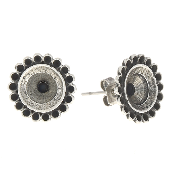 8pp, 39ss Metal Flower stud earring base