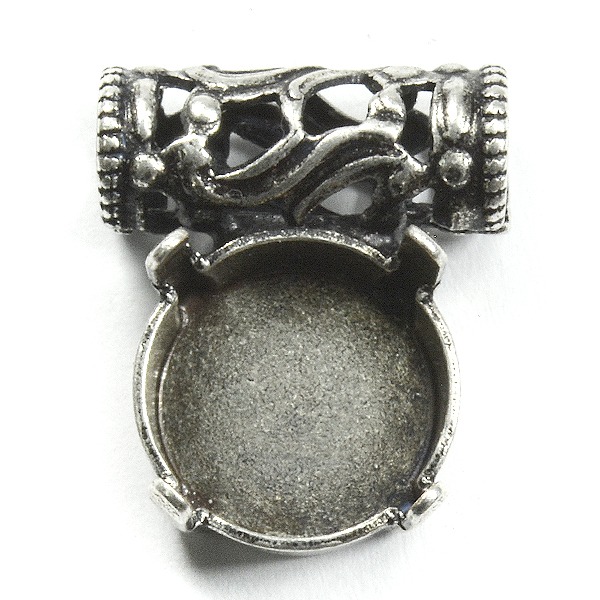 10mm/47ss Rivoli setting with decorated filigree 3mm bead