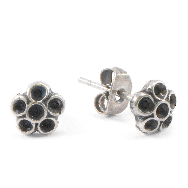 8pp Flower stud earring bases