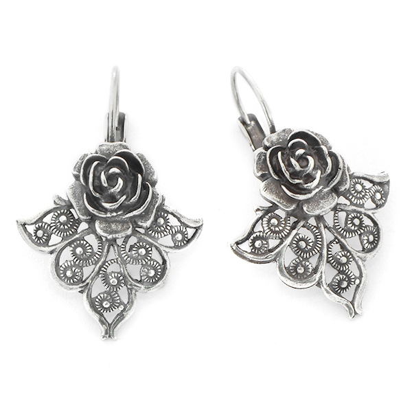 Rose Filigree Lever back Earring base