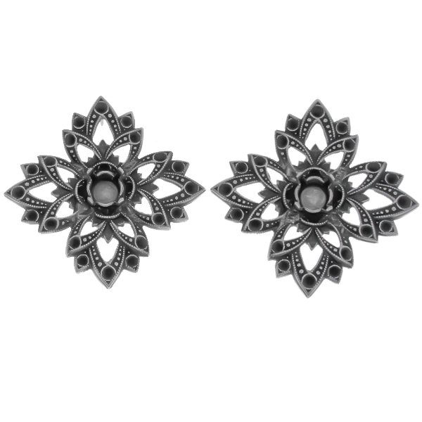 29ss/14pp Big Lotus metal casting stud earring bases 