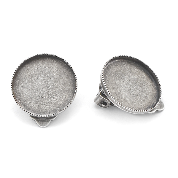 16mm Rivoli Flat back Clip-on Earring base