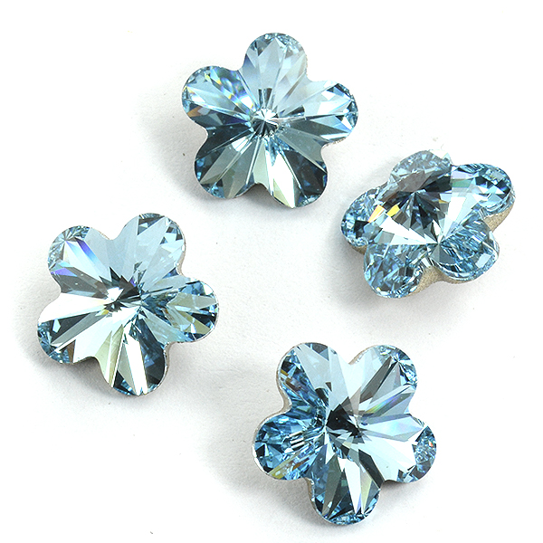 Flower Fancy Swarovski 4744 10mm Aquamarine color