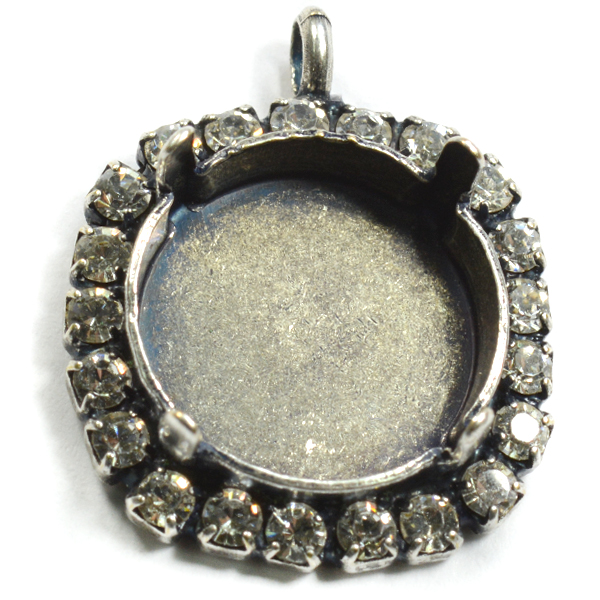 14mm Rivoli 1122 pendant base with Rhinestoness