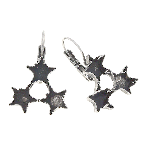 10mm Stars trio Lever back earring base