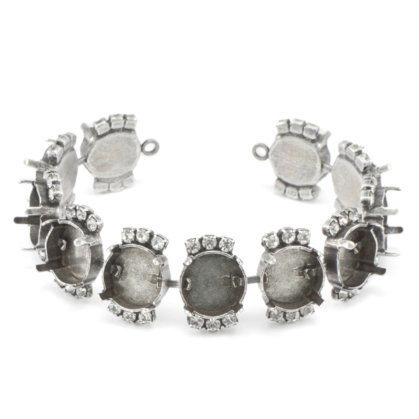 12mm Rivoli Bracelet base with rhinestones - 11 settings