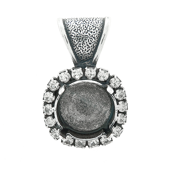 12mm Rivoli stone setting with SW Rhinestones  Pendant base with bail