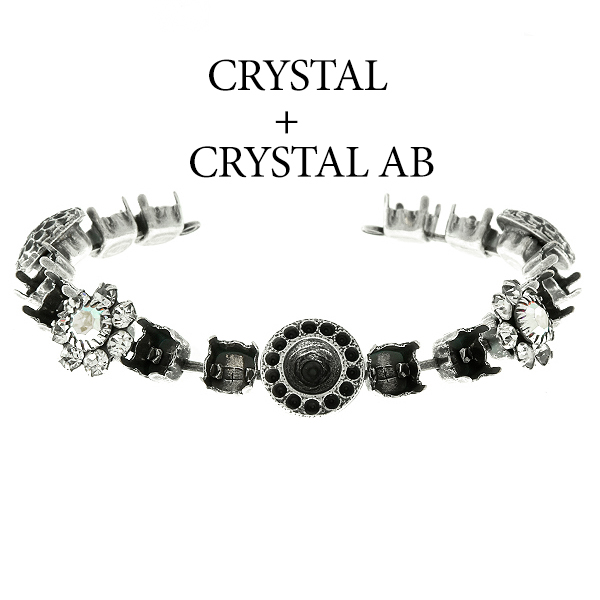 29ss cup chain and casting elements Bracelet base with Swarovski flower elements Crystal AB color 