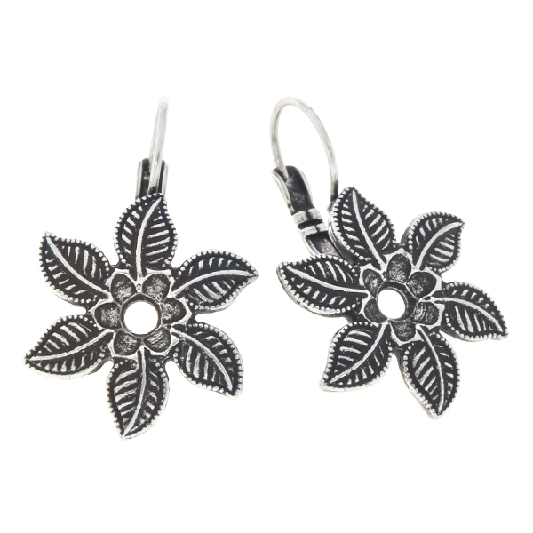 24ss Flower and leaves Lever back earring base