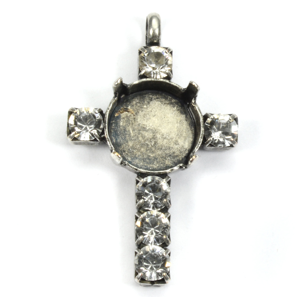 12mm Rivoli with 32pp Cross pendant base 