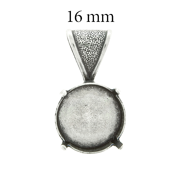 16mm Rivoli Pendant base with soldered wide bail 