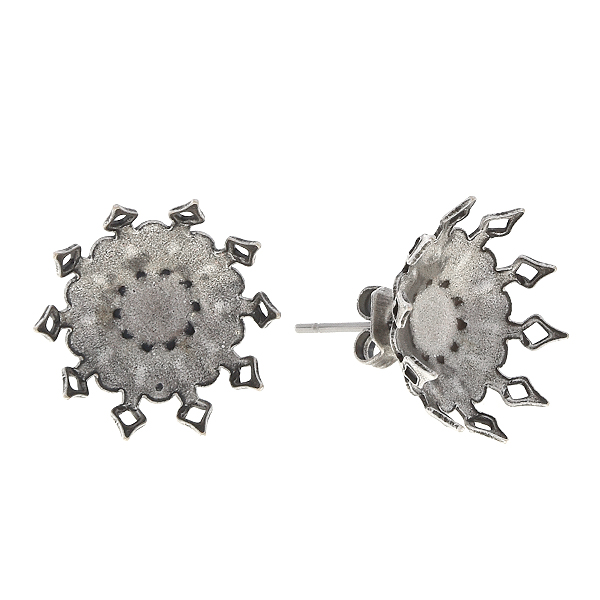 12mm Rivoli Marquis crown stud earring bases