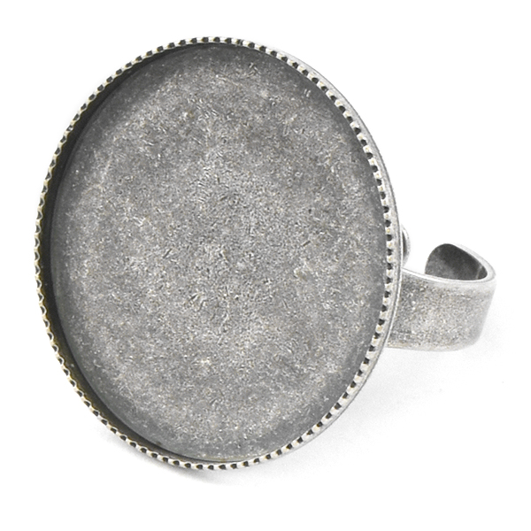 24mm Round Flat back Adjustable Ring base