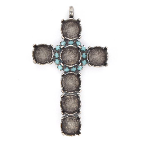 39ss Cross Pendant base with Rhinestones