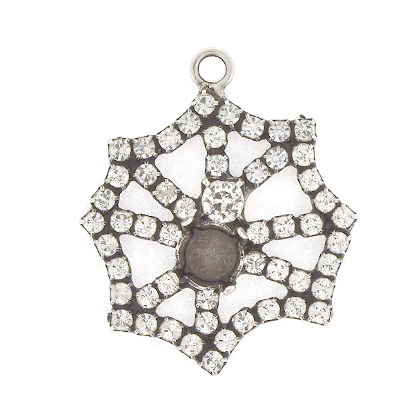 29ss Cobweb with Rhinestones Pendant base with top loop