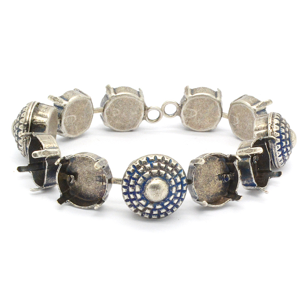 12mm Rivoli bracelet base with Ethnic elements 