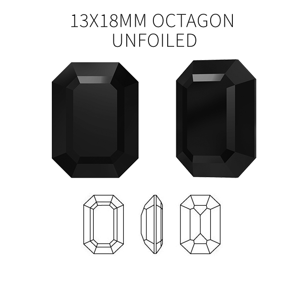 Swarovski 4610 13X18mm Octagon Jet color