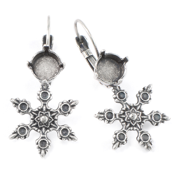 39ss Snowflake Lever back earrings base 