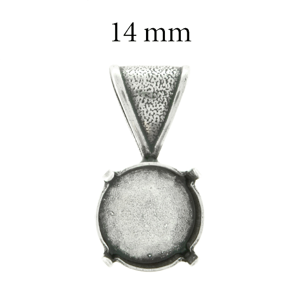 14mm Rivoli Pendant base with soldered wide bail 