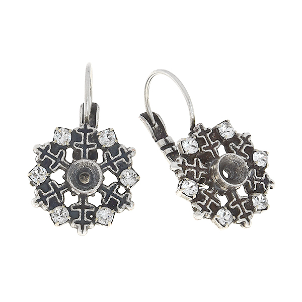 32pp Snowflake earring bases with 18pp Rhinestones