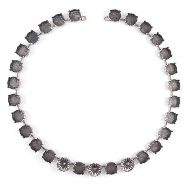 12mm Rivoli Necklace base with 3 Flower elements 