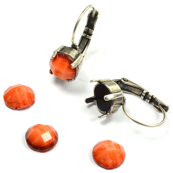 8mm Orange cabochons