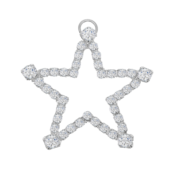 Stars pendant base with rhinestones  and top loop