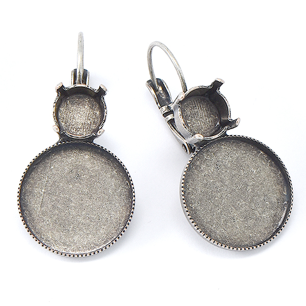 39ss, 16mm Rivoli Flat back Earring base