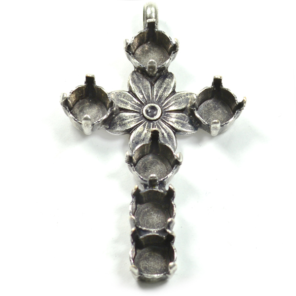 Cross pendant base 29ss and Flower center element 