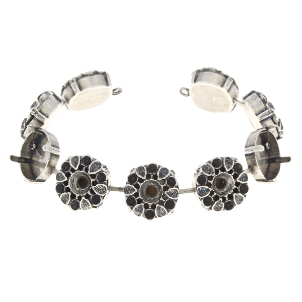 14pp, 24ss, 14mm Rivoli Flower with leaves Bracelet base