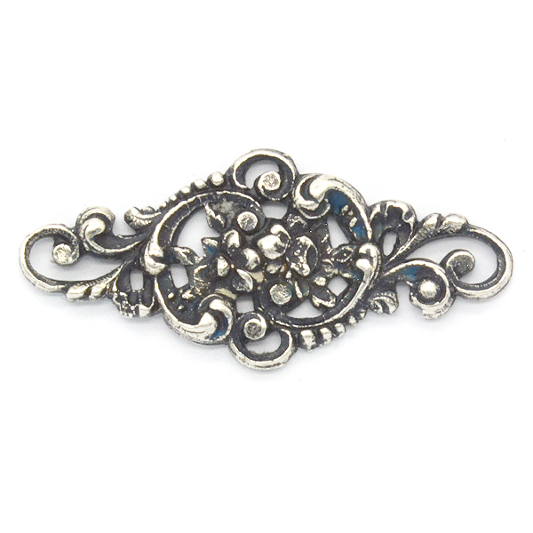 Flower Filigree metal casting pendant base-2pcs pack  