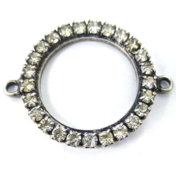 23mm Round hollow loop with rhinestones around