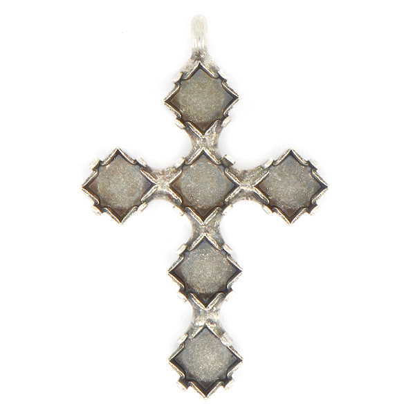 6x6mm Square 4428 Cross Pendant Base