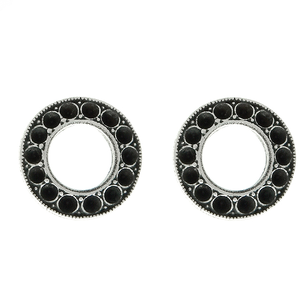 8pp Hollow Circle metal casting Stud Earring bases 