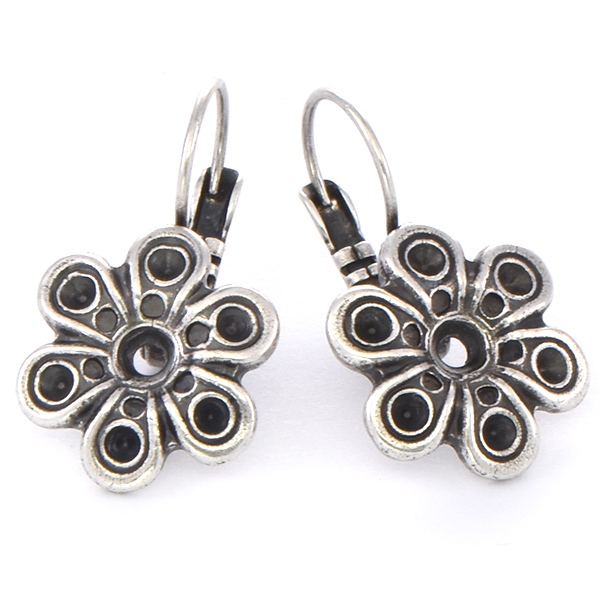 14pp, 24ss Metal Flower Lever back Earring base