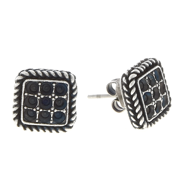 14pp Metal casting square stud earring base