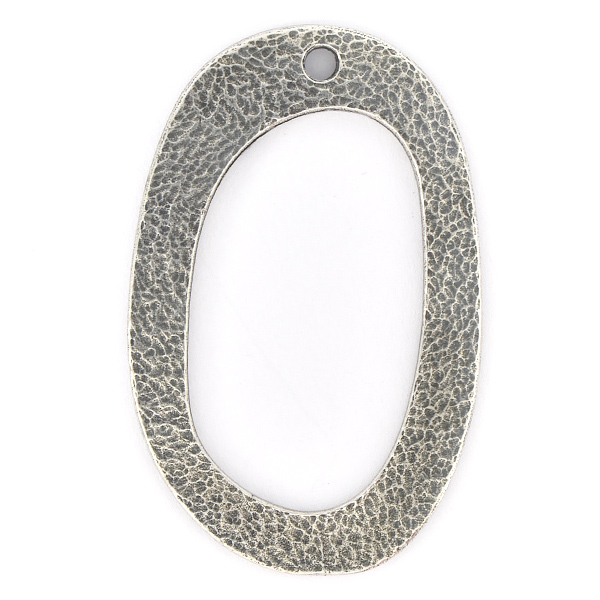 Hollow Asymmetric Oval Pendant base with hole