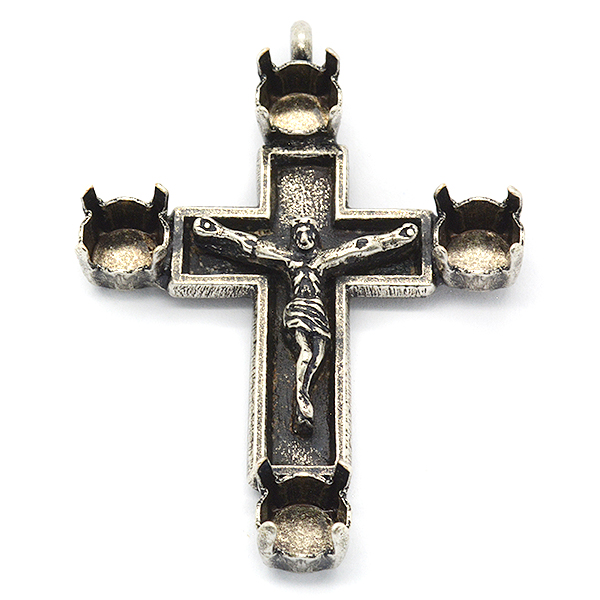 29ss Cross Jesus Pendant with top loop 