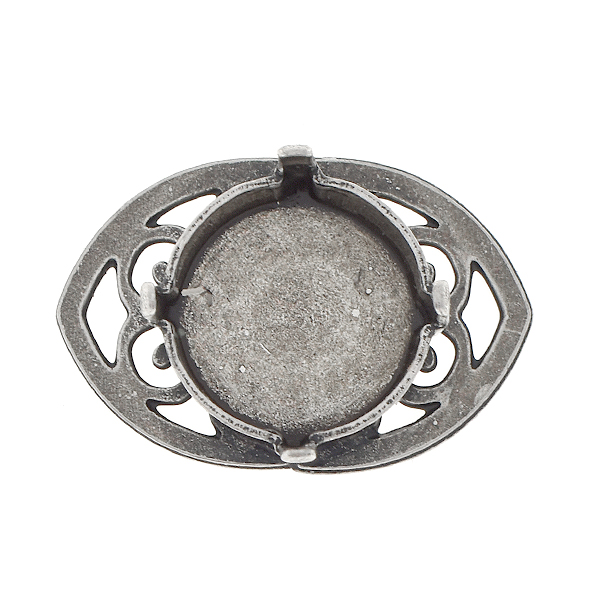 12mm Rivoli Pendant / connector with filigree arch pattern element